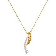 1/2 ct. t.w. Round Diamond Journey Pendant in Two-Tone Gold (18)