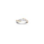 Round Diamond Three-Stone in Two-Tone Gold