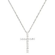 7/8 ct. t.w. Baguette and Princess Cut Diamond Cross Pendant (18)