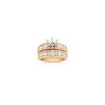 Round and Baguette Diamond Wedding Set