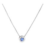 1/5 ct. Round Ice Blue Sapphire Pendant (18)
