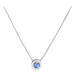 1/5 ct. Round Ice Blue Sapphire Pendant (18 in.)