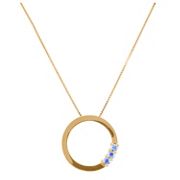 1/5 ct. t.w. Round Ice Blue Sapphire Circle Pendant (18”)