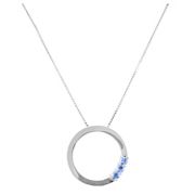1/5 ct. t.w. Round Ice Blue Sapphire Circle Pendant (18”)