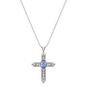 5/8 ct. t.w. Oval Ice Blue Sapphire and Diamond Pendant (18)