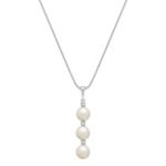 Pearl and Diamond Pendant Necklace (18 in.) 6mm Freshwater