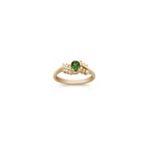 Oval Green Sapphire and Diamond Ring