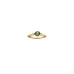 Round Green Sapphire and Diamond Ring