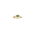 Round Green Sapphire and Diamond Ring