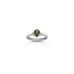 Pear Shaped Green Sapphire and Diamond Ring