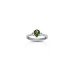 Pear Shaped Green Sapphire and Diamond Ring