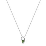 Pear Shaped Green Sapphire Pendant (18 in.)