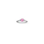 Round Pink Sapphire and Diamond Ring