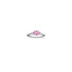 Round Pink Sapphire and Diamond Ring