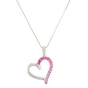 5/8 ct. t.w. Round Pink Sapphire Heart Pendant (20”)