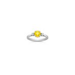 Round Yellow Sapphire and Diamond Ring