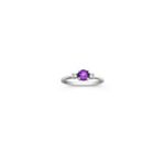 Round Lavender Sapphire and Diamond Three-Stone Ring