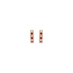 Round Ruby and Diamond Hoop Earrings