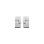 Stainless Steel and Round Diamond Cuff Links