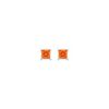 Princess Cut Orange Sapphire Solitaire Earrings