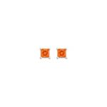 Princess Cut Orange Sapphire Solitaire Earrings