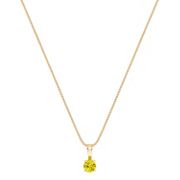 5/8 ct. t.w. Round Yellow Sapphire Solitaire Pendant (18”)