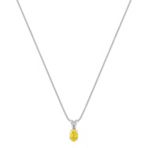 Oval Yellow Sapphire Pendant (18”)