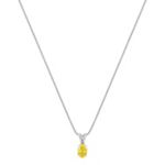 Oval Yellow Sapphire Pendant (18”)