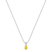 5/8 ct. t.w. Oval Yellow Sapphire Pendant (18”)