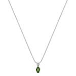 Oval Green Sapphire Pendant (18”)