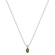 5/8 ct. t.w. Oval Green Sapphire Pendant (18”)