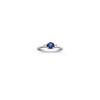 Round Sapphire and Diamond Three-Stone Ring