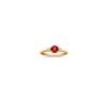 Round Ruby and Diamond Three-Stone Ring