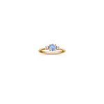 Round Ice Blue Sapphire and Diamond Ring