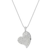 1 1/4 ct. t.w. Round Diamond Heart Pendant (18”)