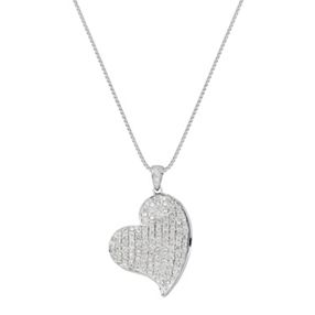1 1/4 ct. t.w. Round Diamond Heart Pendant (18”)