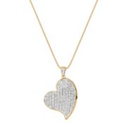 1 1/4 ct. t.w. Round Diamond Heart Pendant (18”)