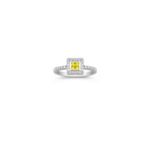 Princess Cut Yellow Sapphire and Diamond Ring