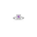 Princess Cut Lavender Sapphire and Diamond Ring