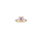 Princess Cut Lavender Sapphire and Diamond Ring