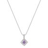 Princess Cut Lavender Sapphire and Round Diamond Pendant (18)
