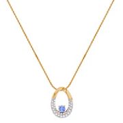 3/4 ct. t.w. Ice Blue Sapphire and Diamond Circle Pendant (18)