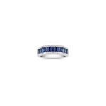 Princess Cut Sapphire and Diamond Ring