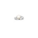 7.5mm Cultured Akoya Pearl and Round Diamond Ring