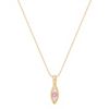 Round Pink Sapphire and Diamond Three-Stone Pendant (18)