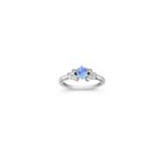 Round Ice Blue Sapphire and Diamond Ring