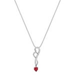Heart-Shaped Ruby and Diamond Pendant (18 in.)