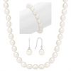 8mm Cultured Freshwater Pearl Strand, Bracelet, and Earring Three-Piece Set (18")
