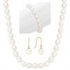8mm Cultured Freshwater Pearl Strand, Bracelet, and Earring Three-Piece Set (18)