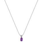 Oval Lavender Sapphire Pendant (18”)